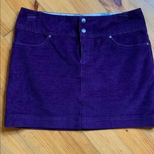 Athleta 8 petite purple corduroy mini skirt